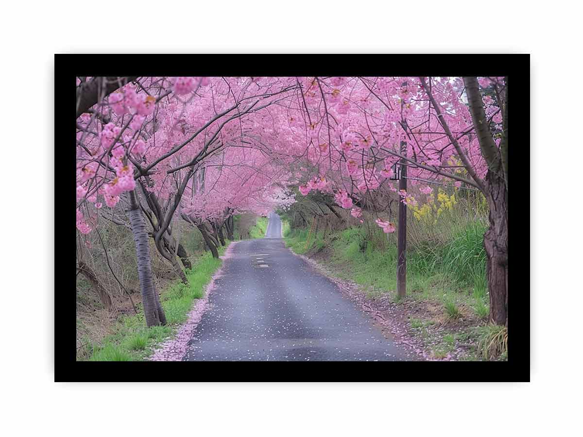 Cherry Blossom Path Canvas painting  Print