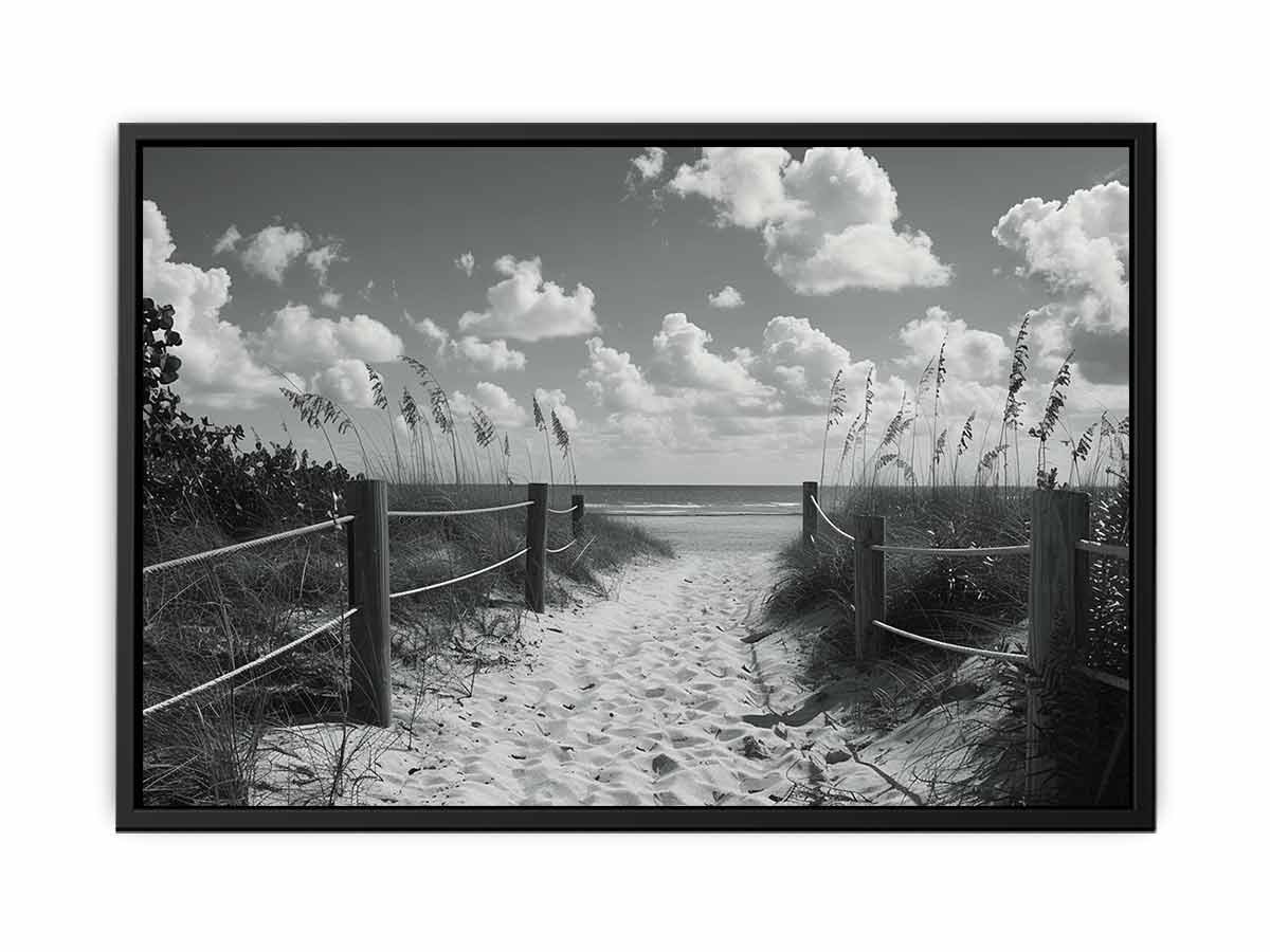 Beach Path Canvas Print balck & white Photogrpahy