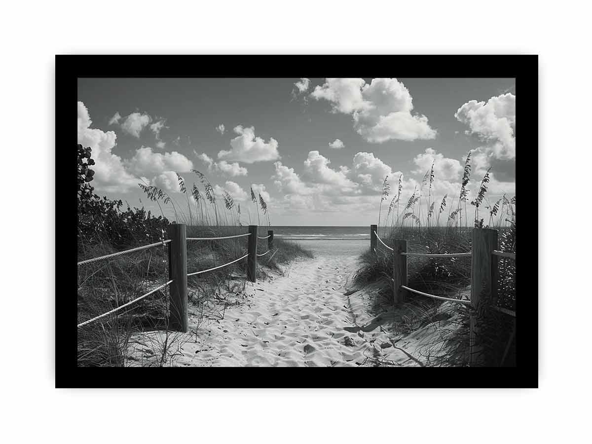 Beach Path Canvas Print balck & white Photogrpahy