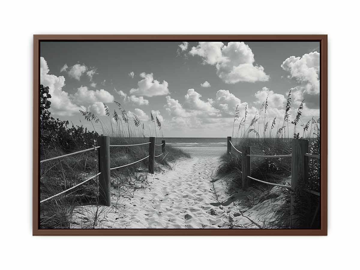 Beach Path Canvas Print balck & white Photogrpahy