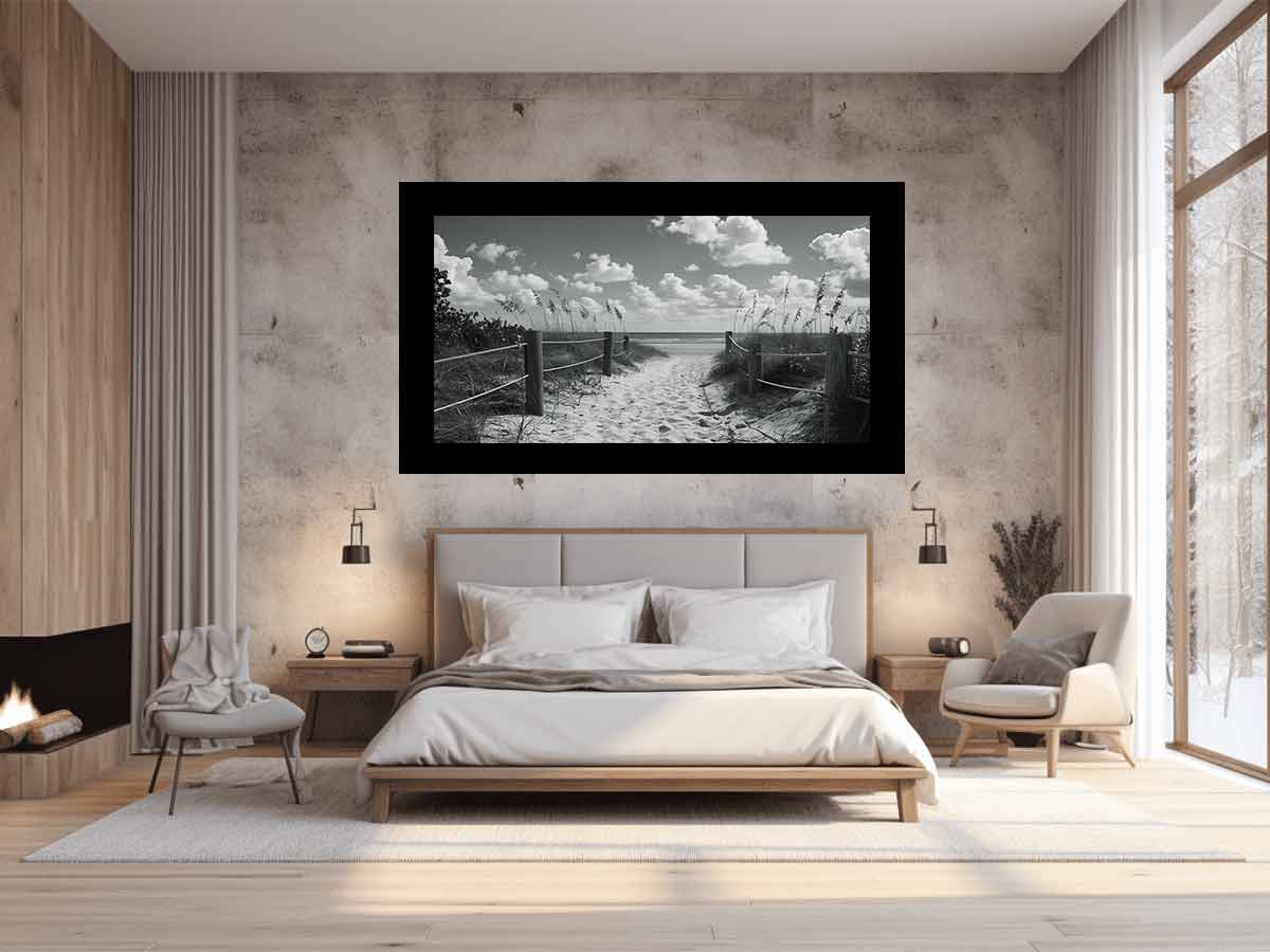 Beach Path Canvas Print balck & white Photogrpahy