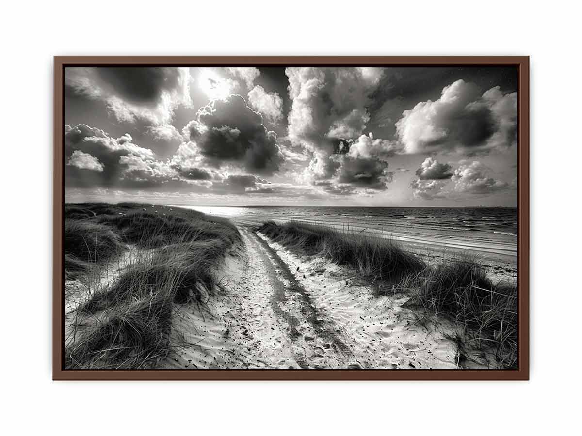 Beach Path  balck & white Canvas Print