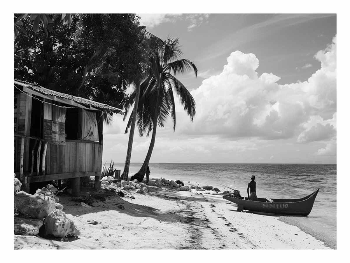 Island beach house   Canvas Print