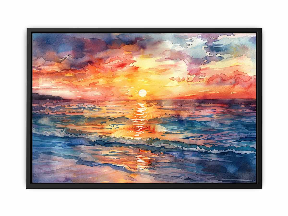 Beach  Canvas Sunset Painting Print