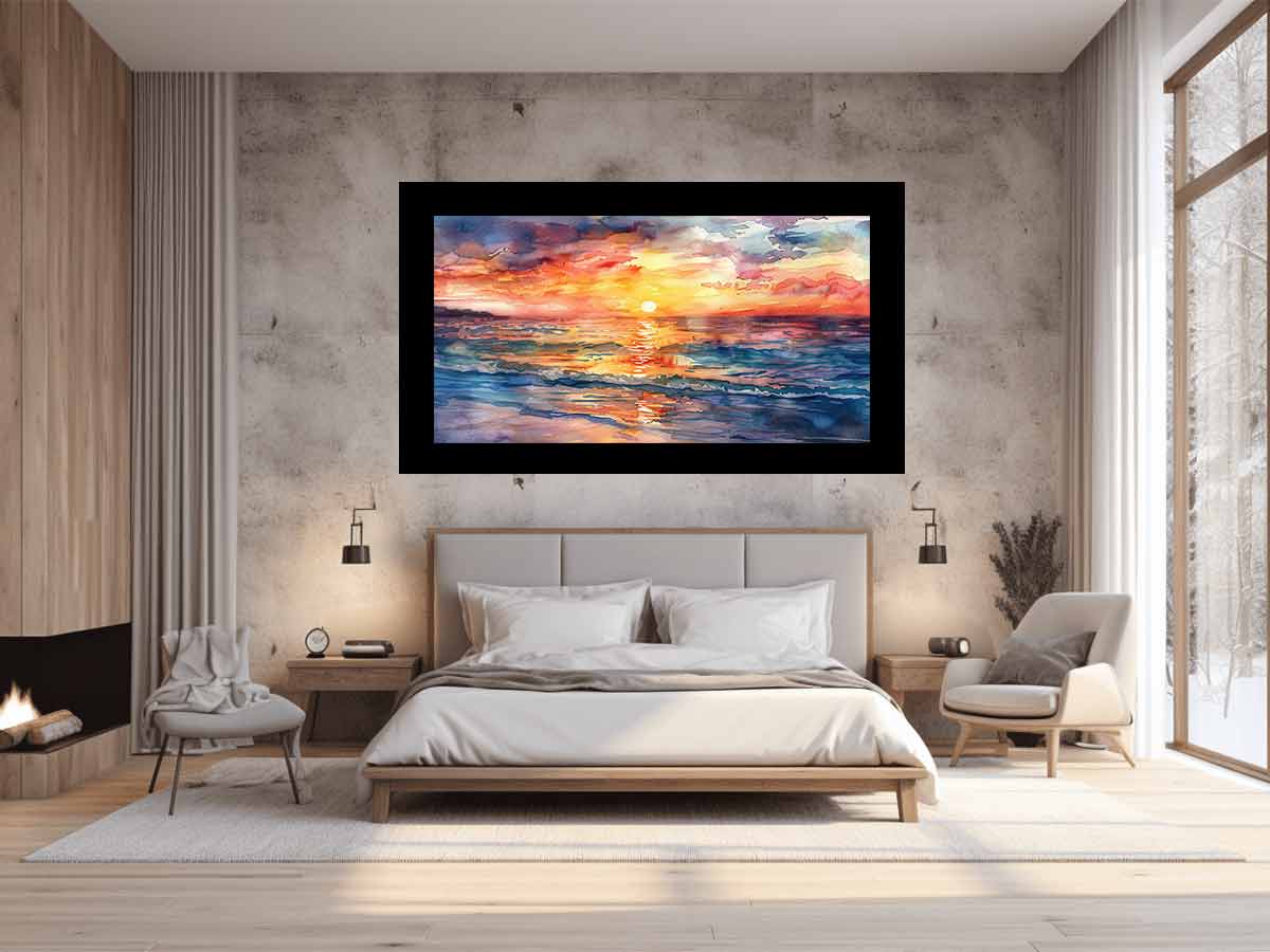 Beach  Canvas Sunset Painting Print