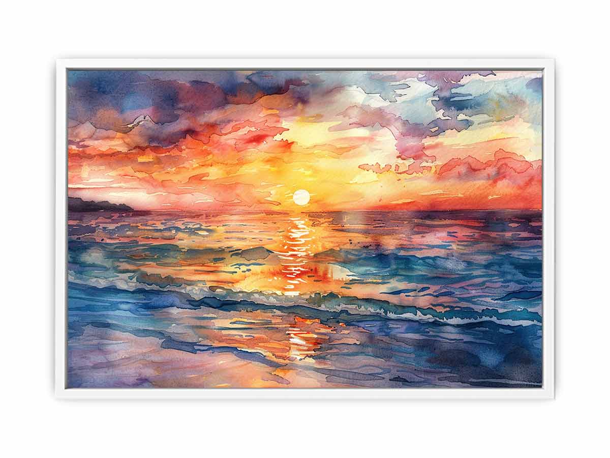Beach  Canvas Sunset Painting Print
