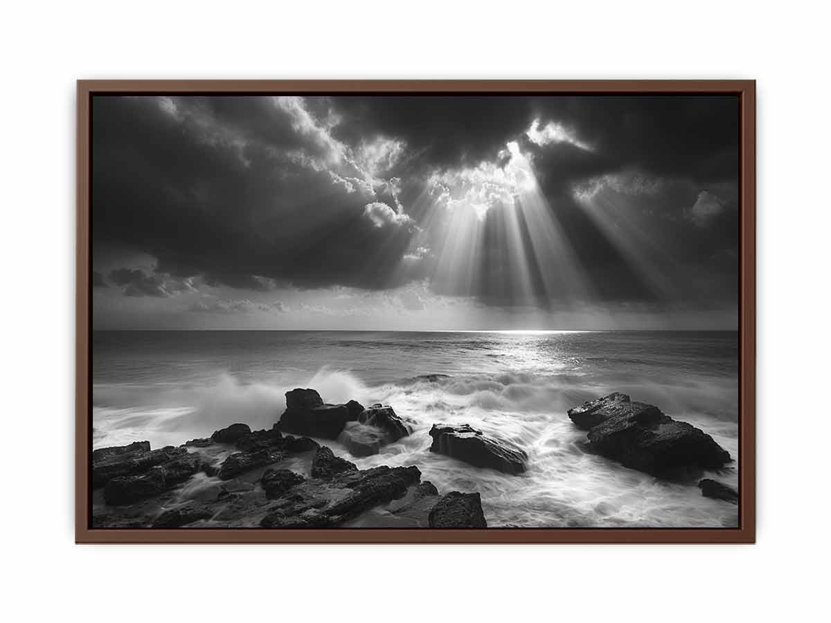 Spotlight beach Photogrpahy Black white  Canvas Print