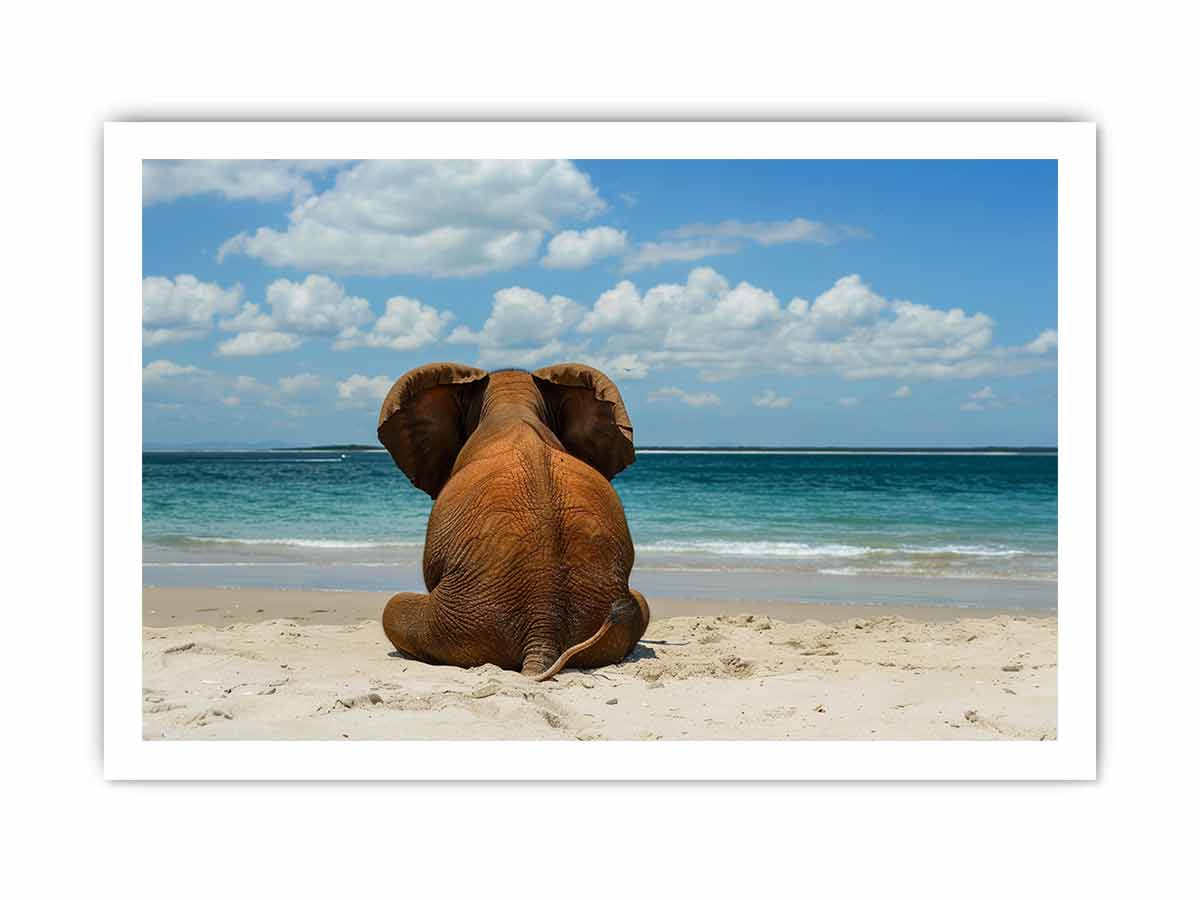 Elephant on the beach Canvas Print