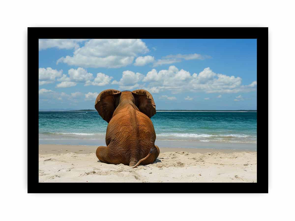 Elephant on the beach Canvas Print