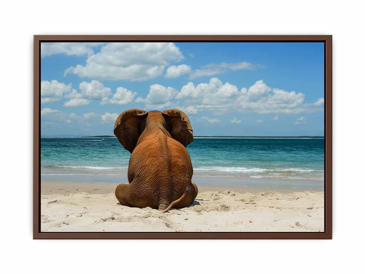 Elephant on the beach Canvas Print