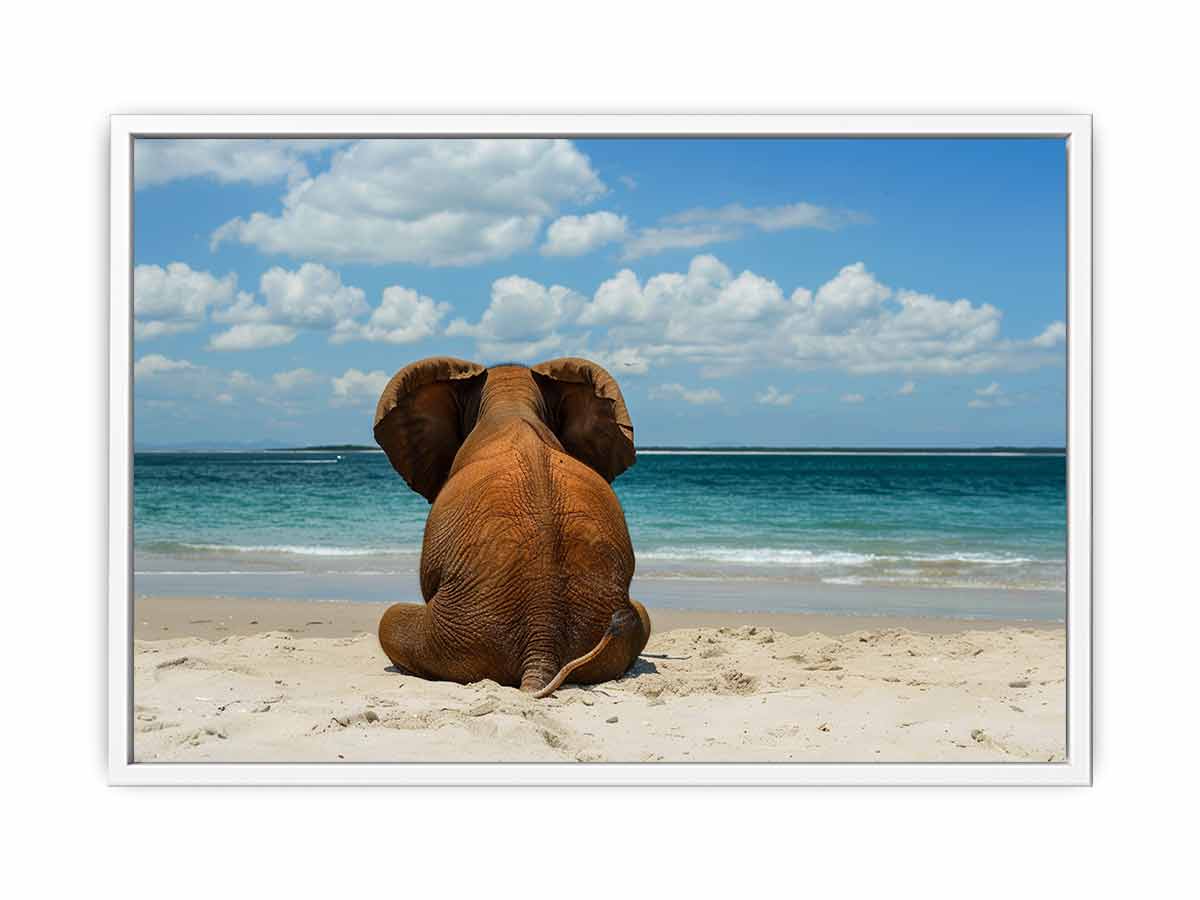 Elephant on the beach Canvas Print