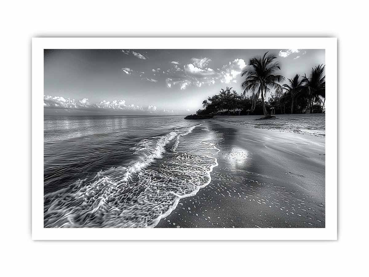 Beach  black & white Canvas Print