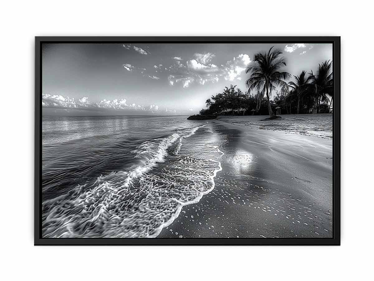 Beach  black & white Canvas Print