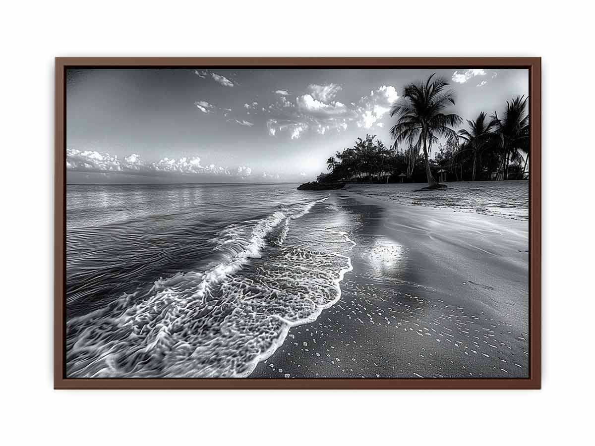 Beach  black & white Canvas Print
