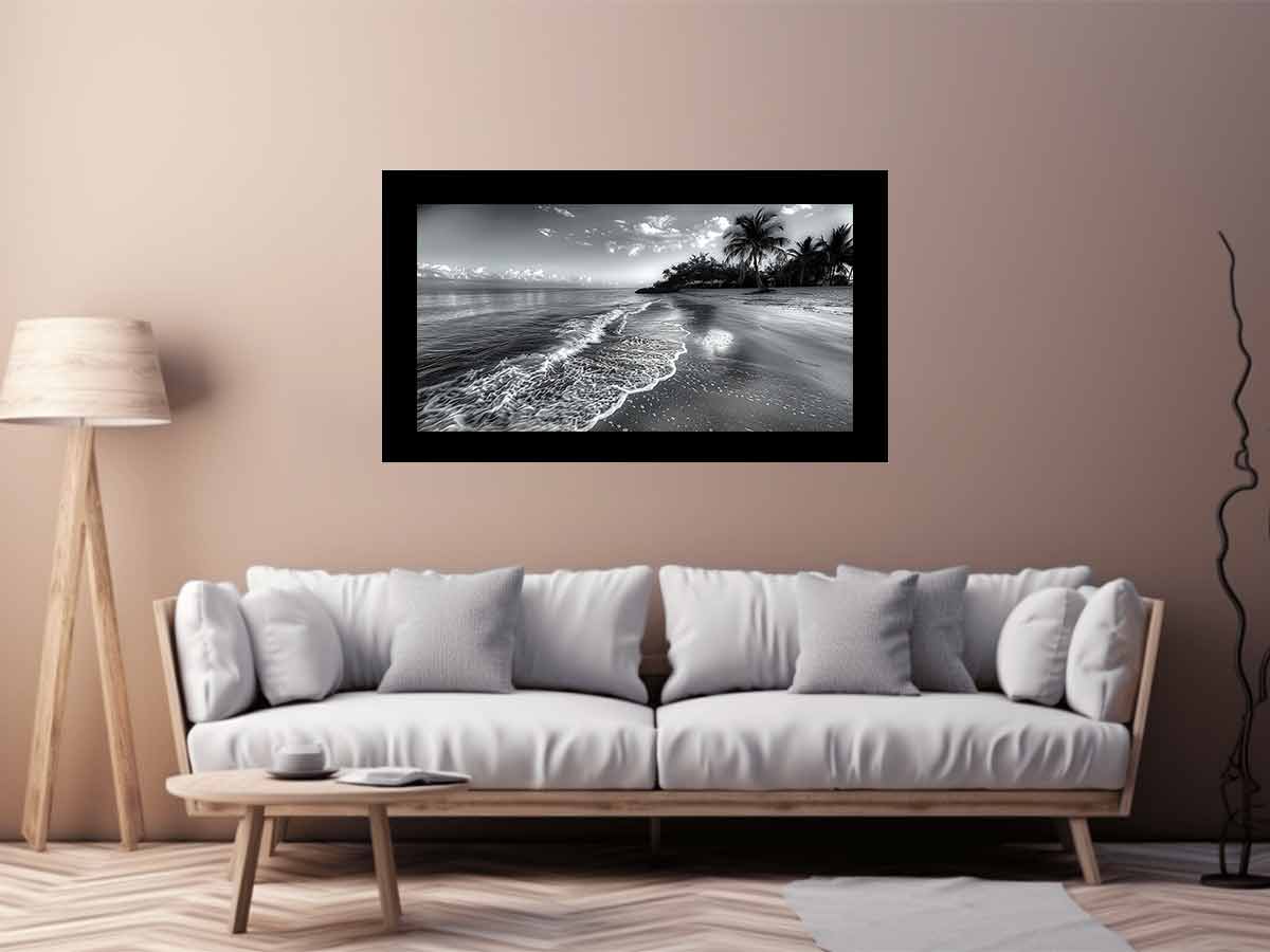 Beach  black & white Canvas Print