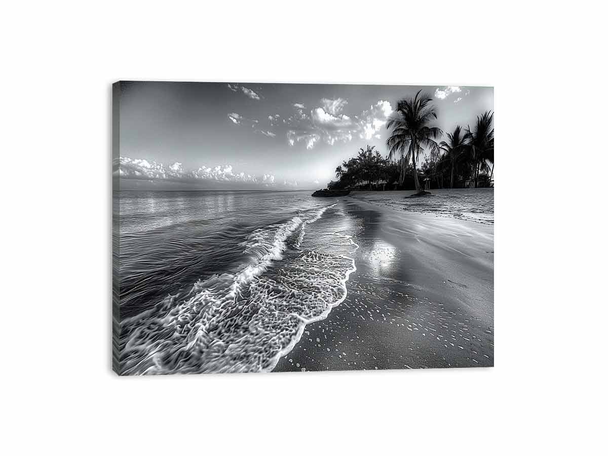 Beach  black & white Canvas Print