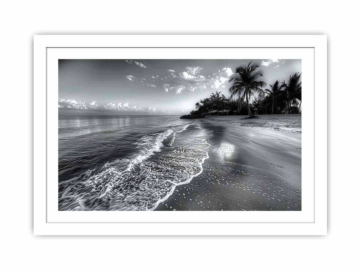 Beach  black & white Canvas Print