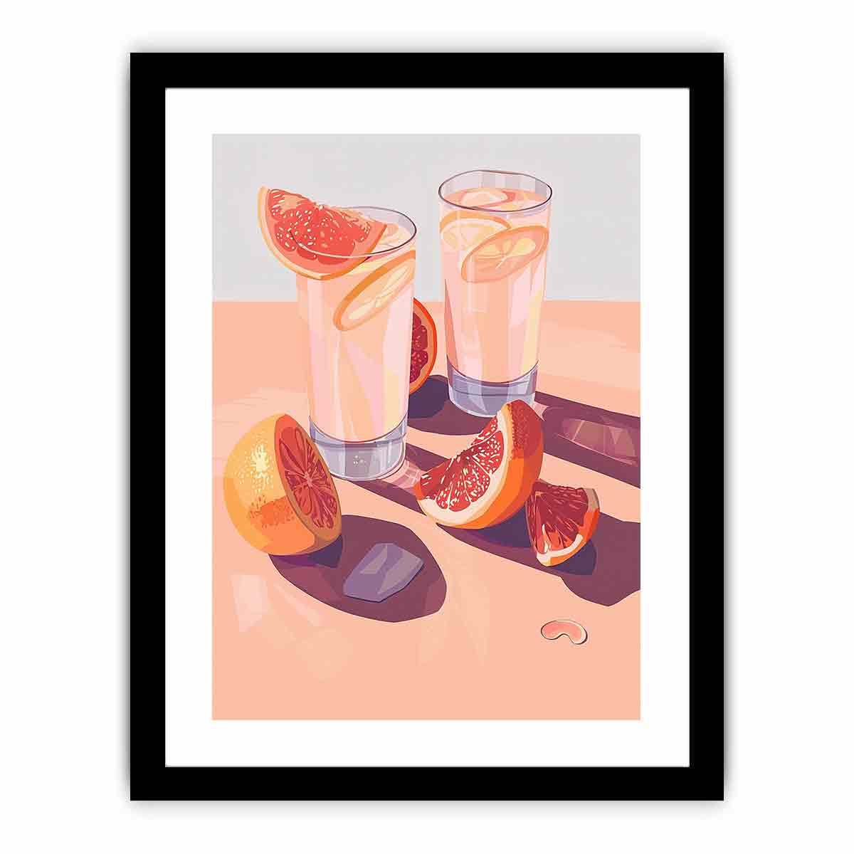 Beautiful Summar Drinks Still Life Painting  canvas print