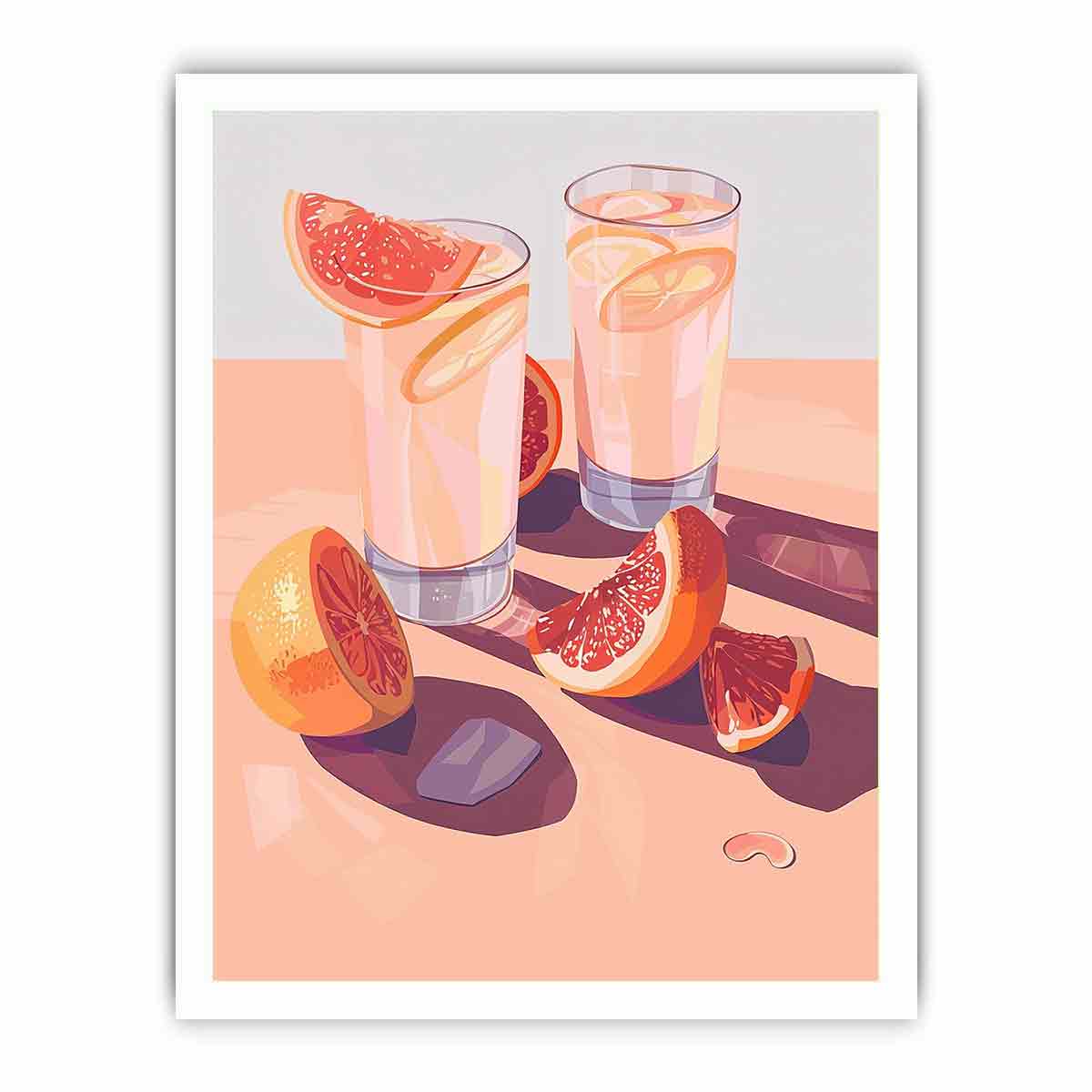 Beautiful Summar Drinks Still Life Painting Painting