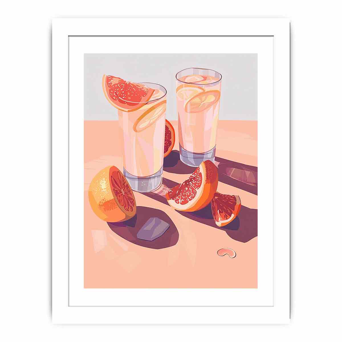 Beautiful Summar Drinks Still Life Painting Art Print