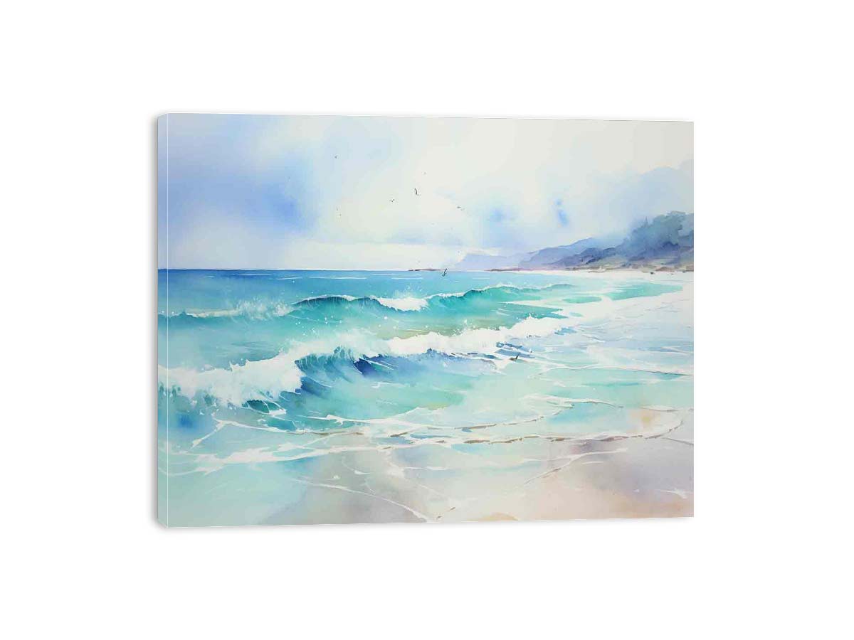 Watercolor Beach Canvas Print