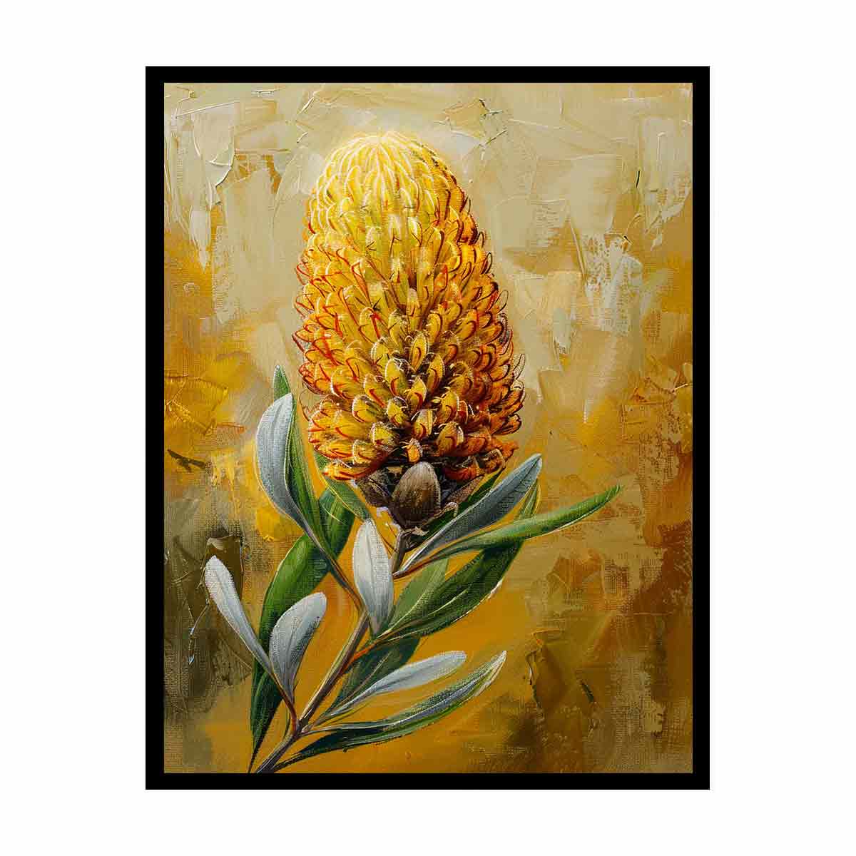 Banksia flower Painting Canvas Print