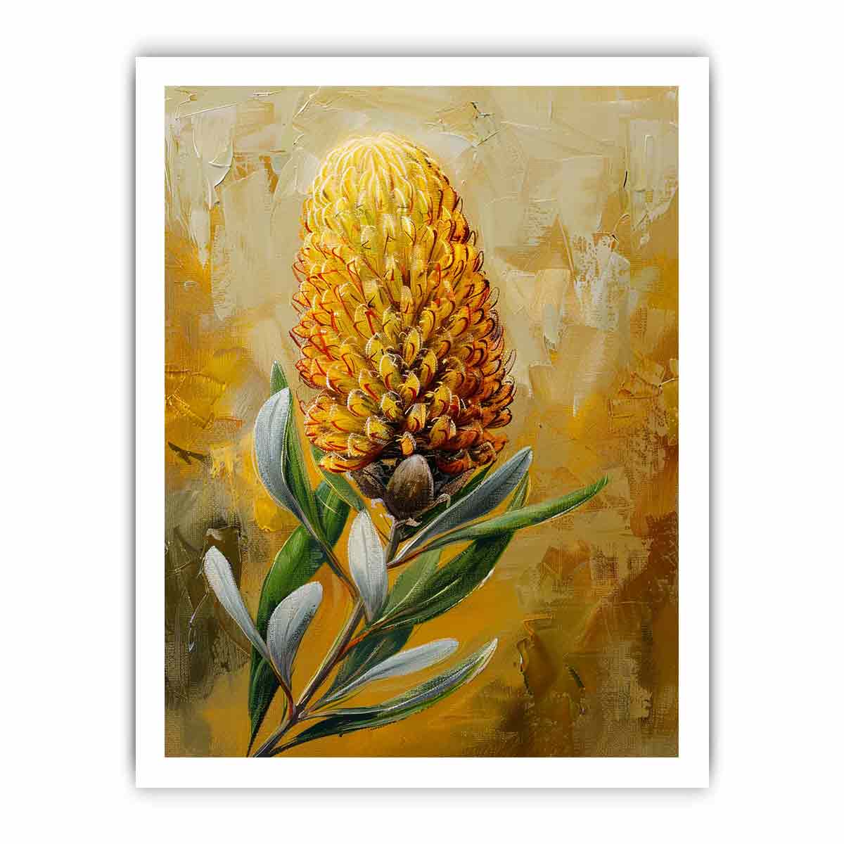 Banksia flower Painting Canvas Print