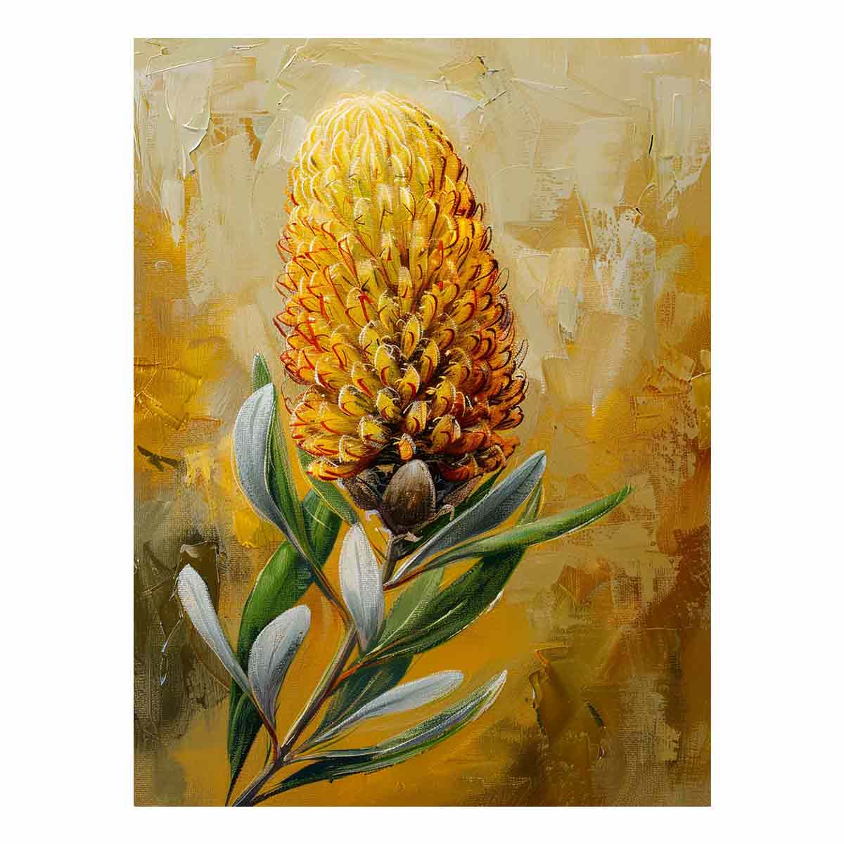 Banksia flower Painting Canvas Print