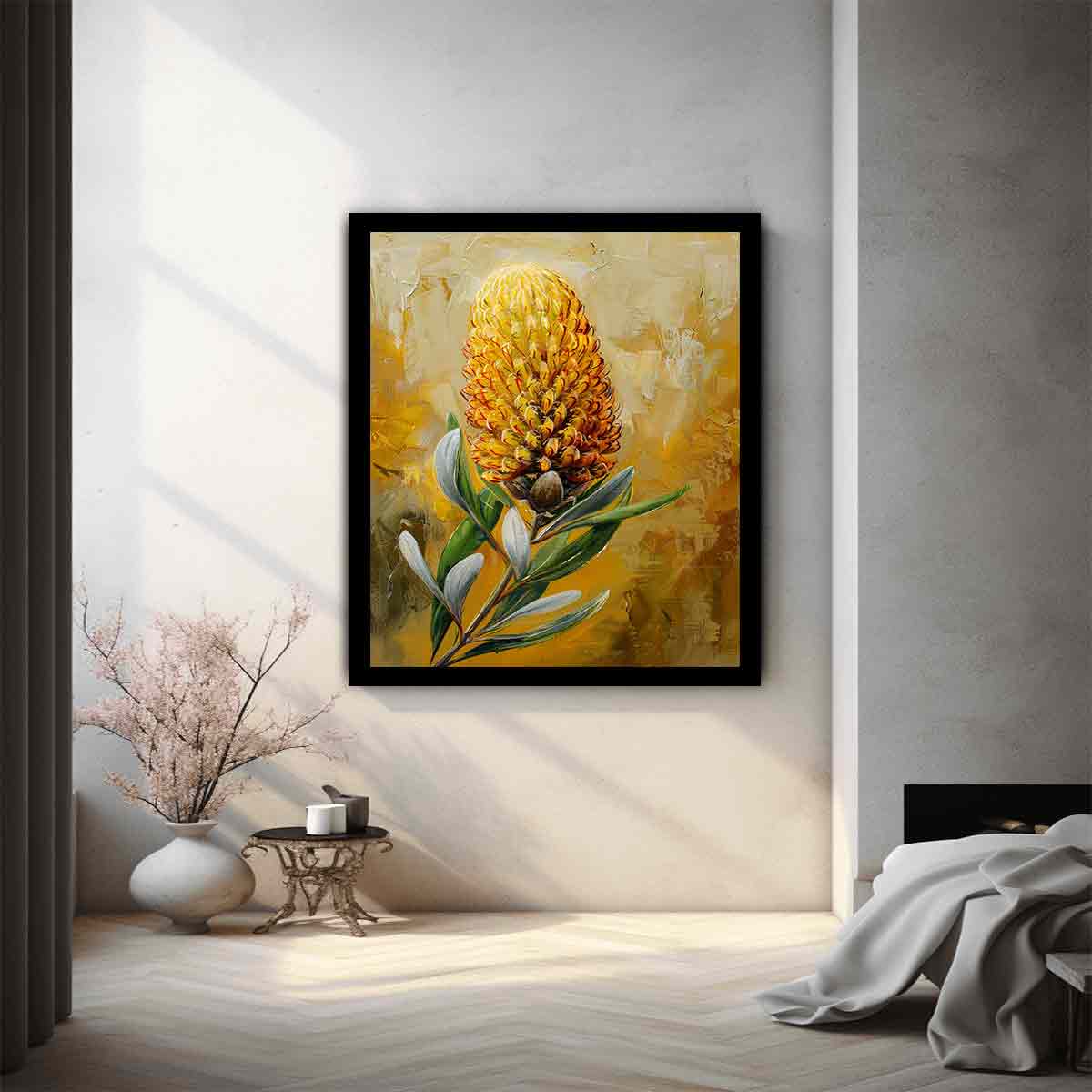 Banksia flower Painting Canvas Print