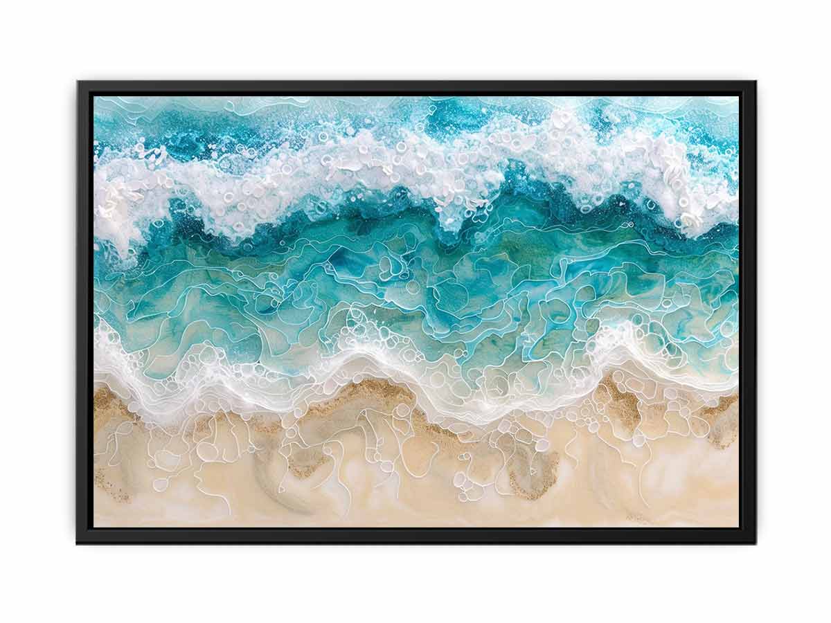 Birds Eye View Beach Canvas  Painting Print