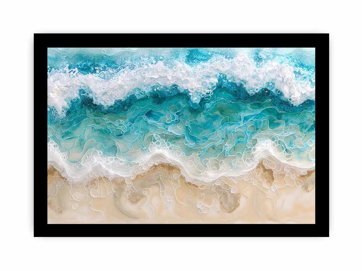 Birds Eye View Beach Canvas  Painting Print