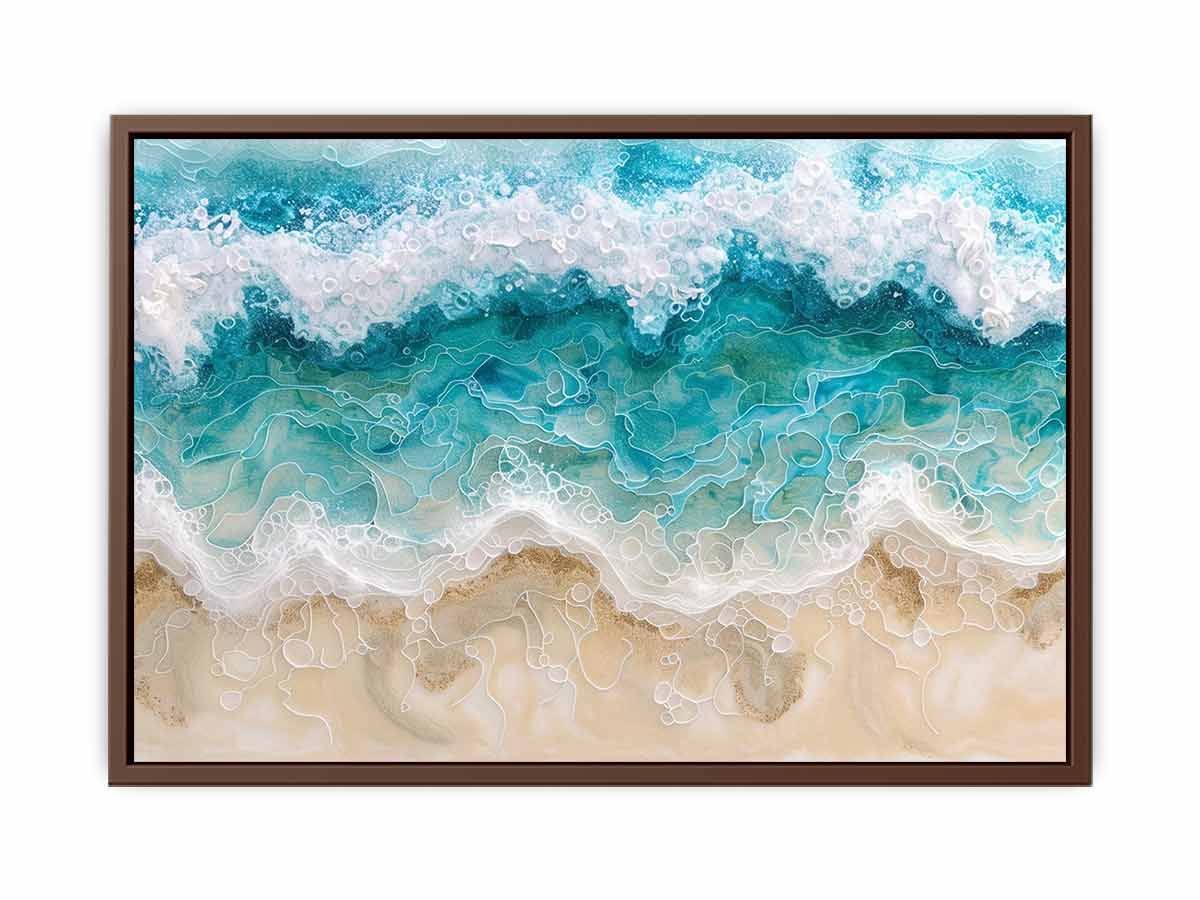Birds Eye View Beach Canvas  Painting Print
