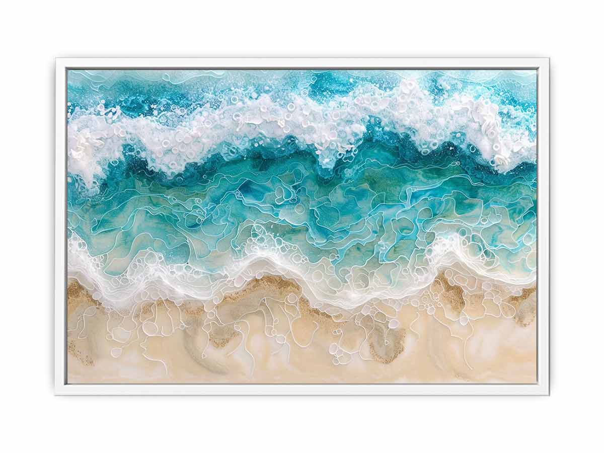 Birds Eye View Beach Canvas  Painting Print