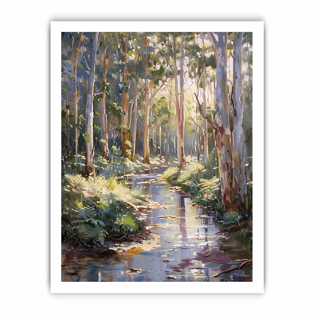 Beautiful Creek  Canvas Painting Art Print