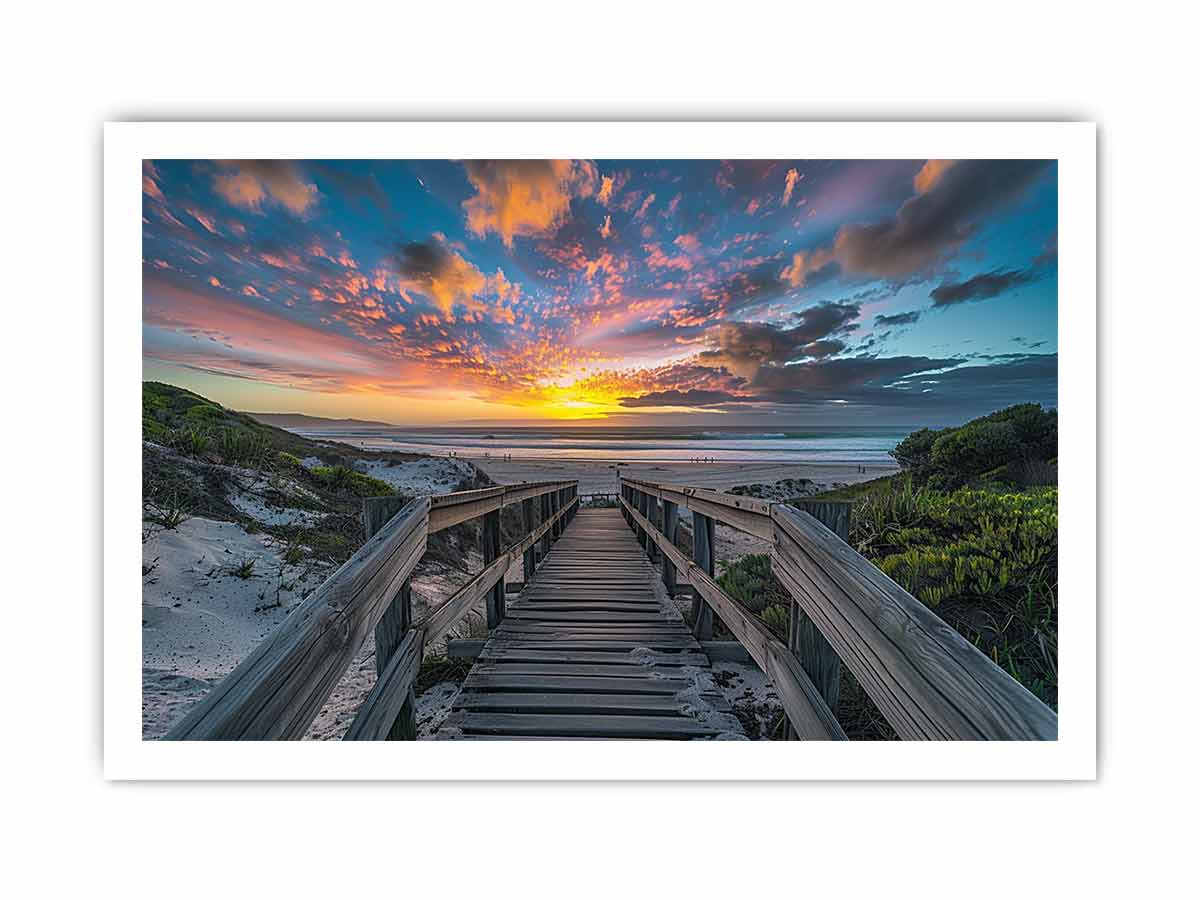 Walkway To Beach Canvas Painting Art Print