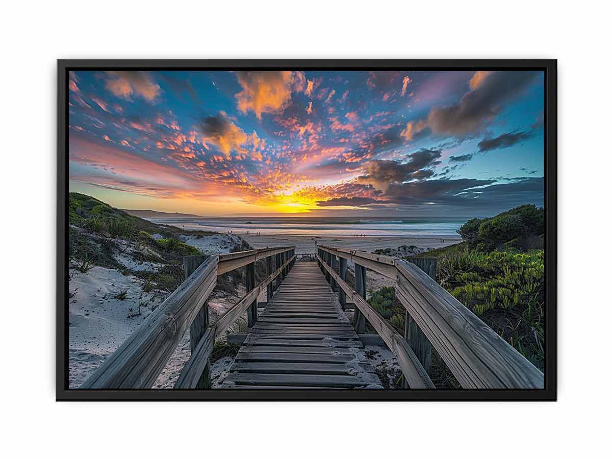 Walkway To Beach Canvas Painting Art Print