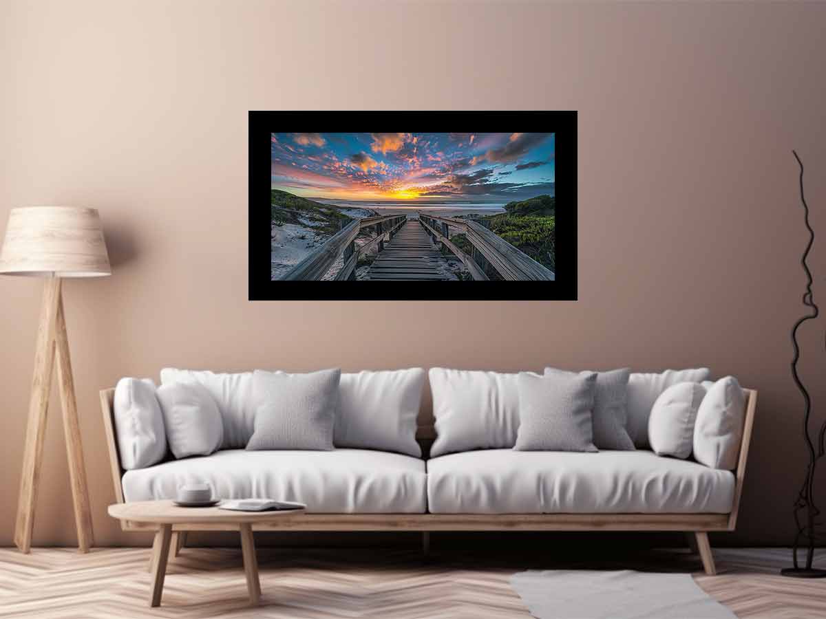 Walkway To Beach Canvas Painting Art Print