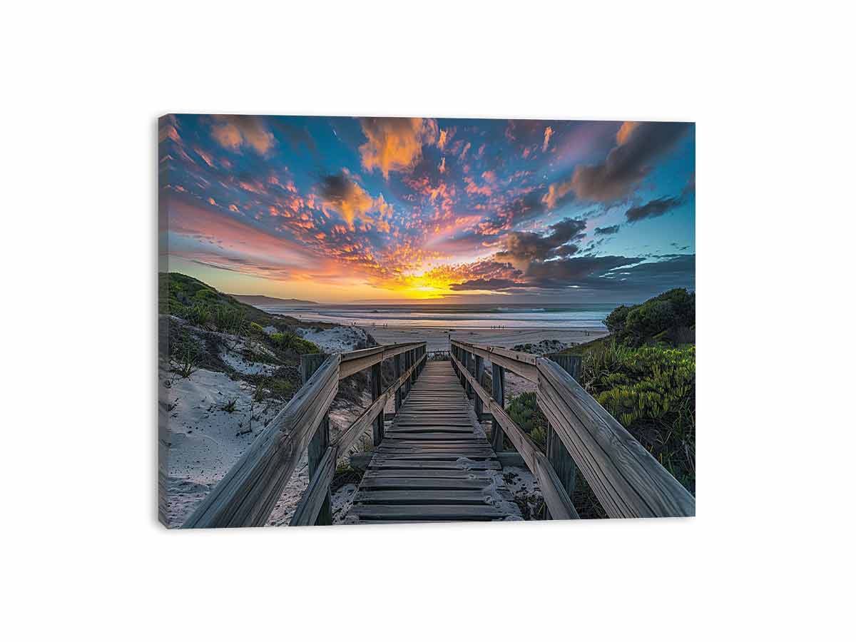 Walkway To Beach Canvas Painting Art Print
