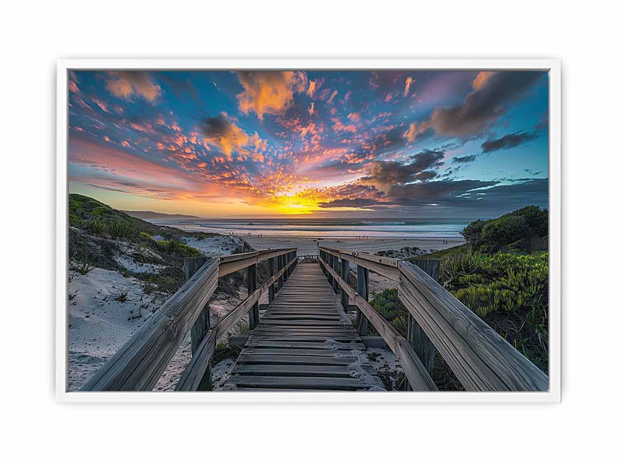 Walkway To Beach Canvas Painting Art Print