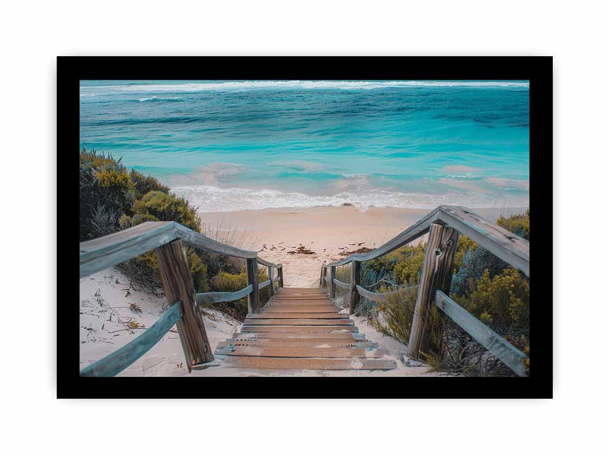 Beach path  Canvas Painting Art Print