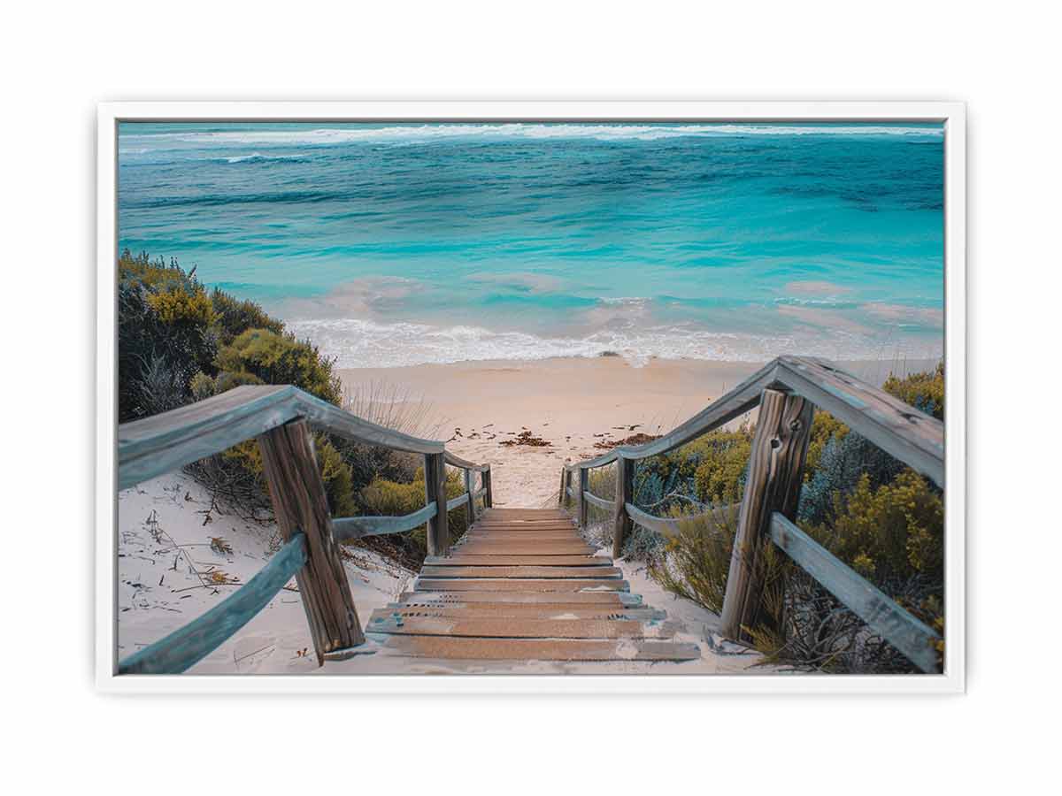Beach path  Canvas Painting Art Print