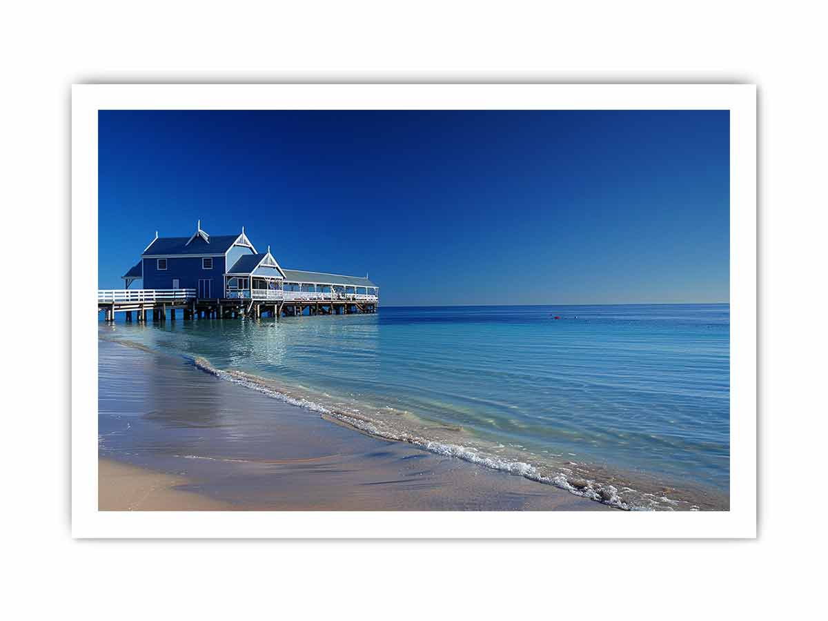 Blue Beach House  Jetty Canvas Print