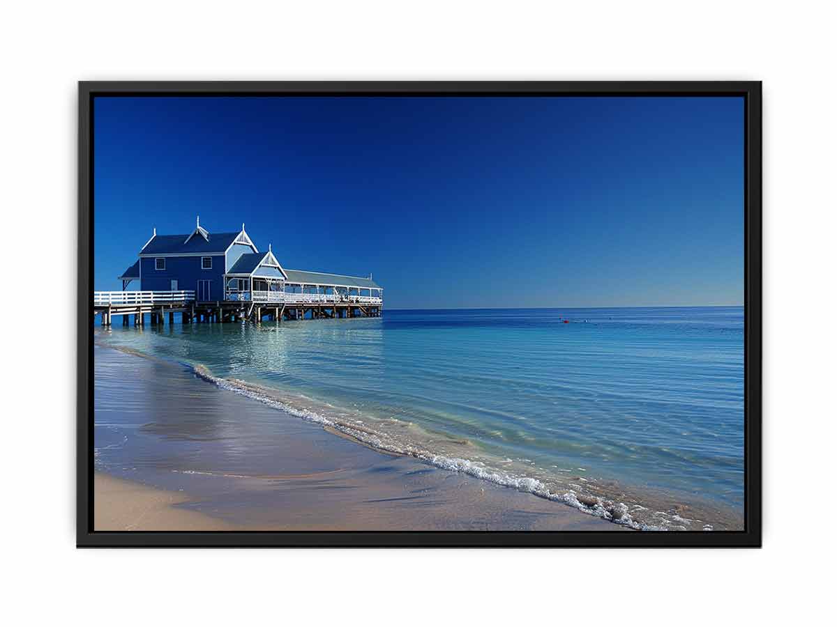 Blue Beach House  Jetty Canvas Print
