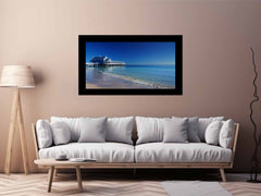 Blue Beach House  Jetty Canvas Print