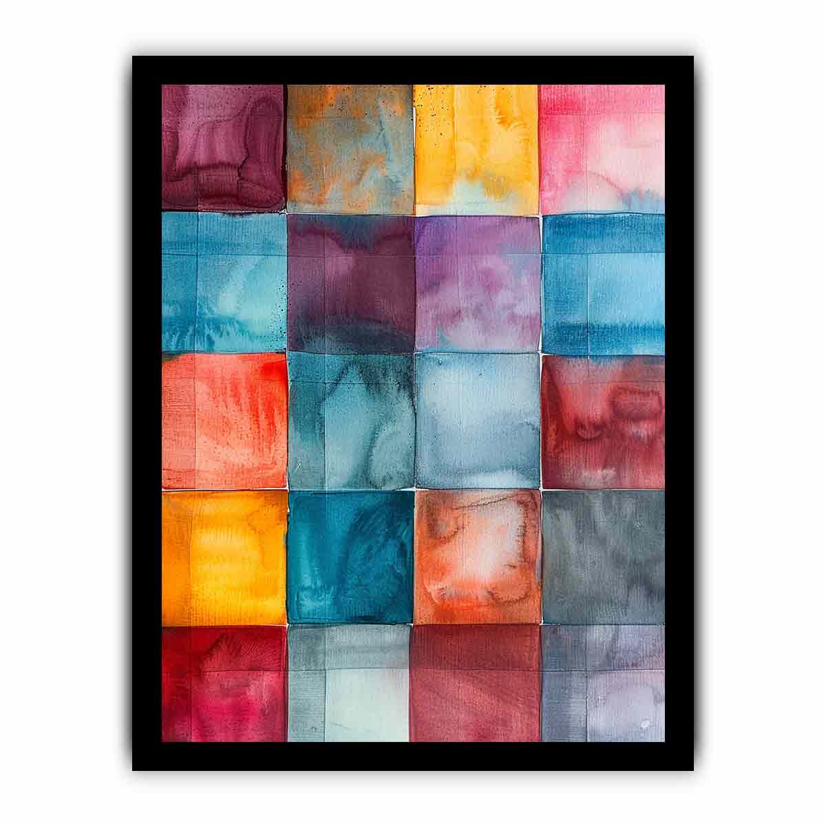 Abstract Squares Canvas Painting Artwork