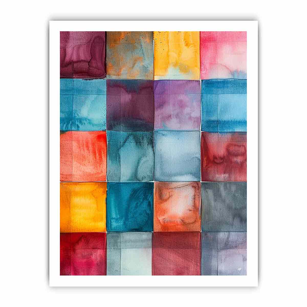 Abstract Squares Canvas Painting Artwork