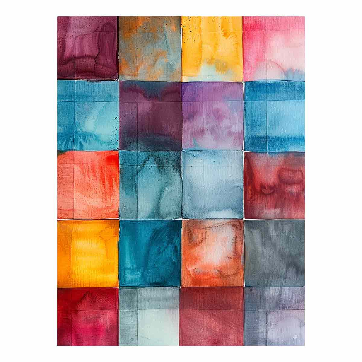 Abstract Squares Canvas Painting Artwork
