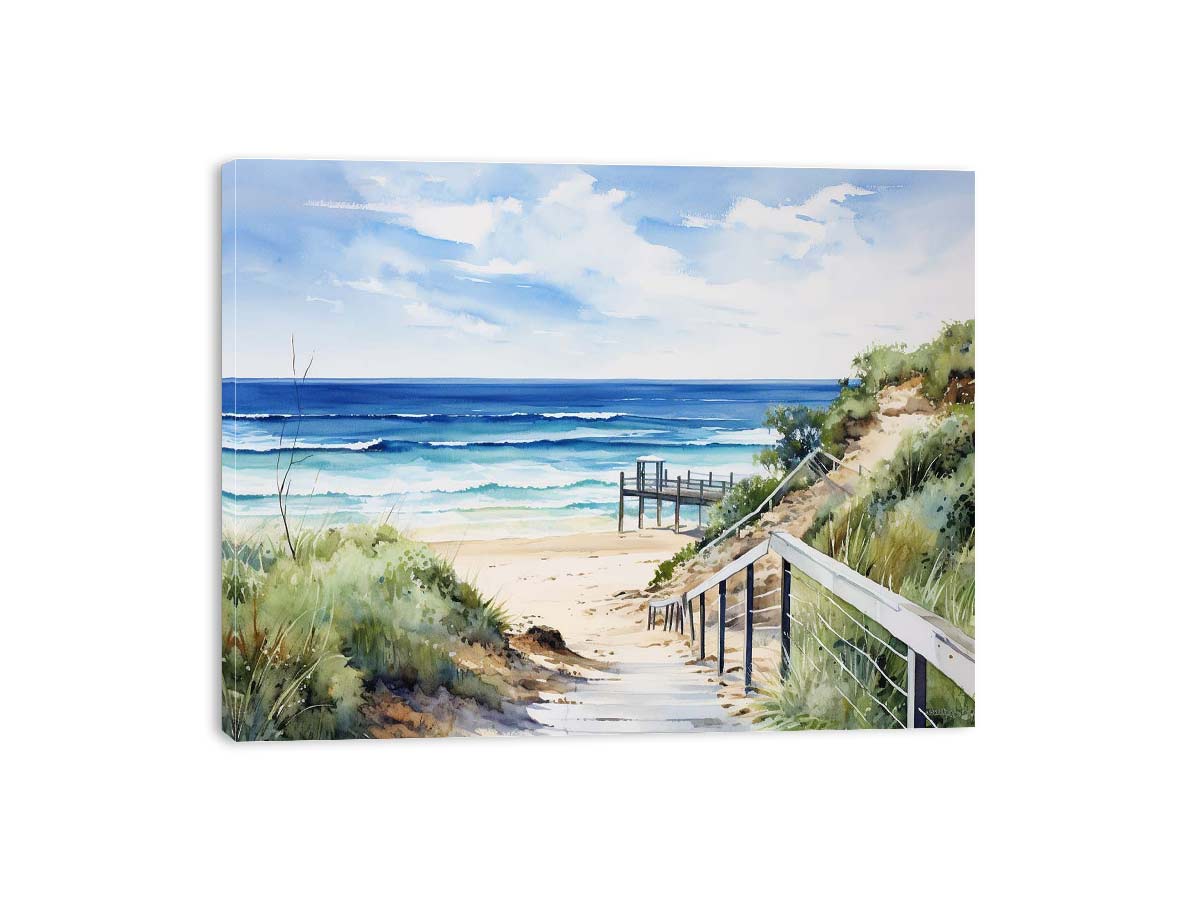 Beach Path Artwork Canvas Painting Print