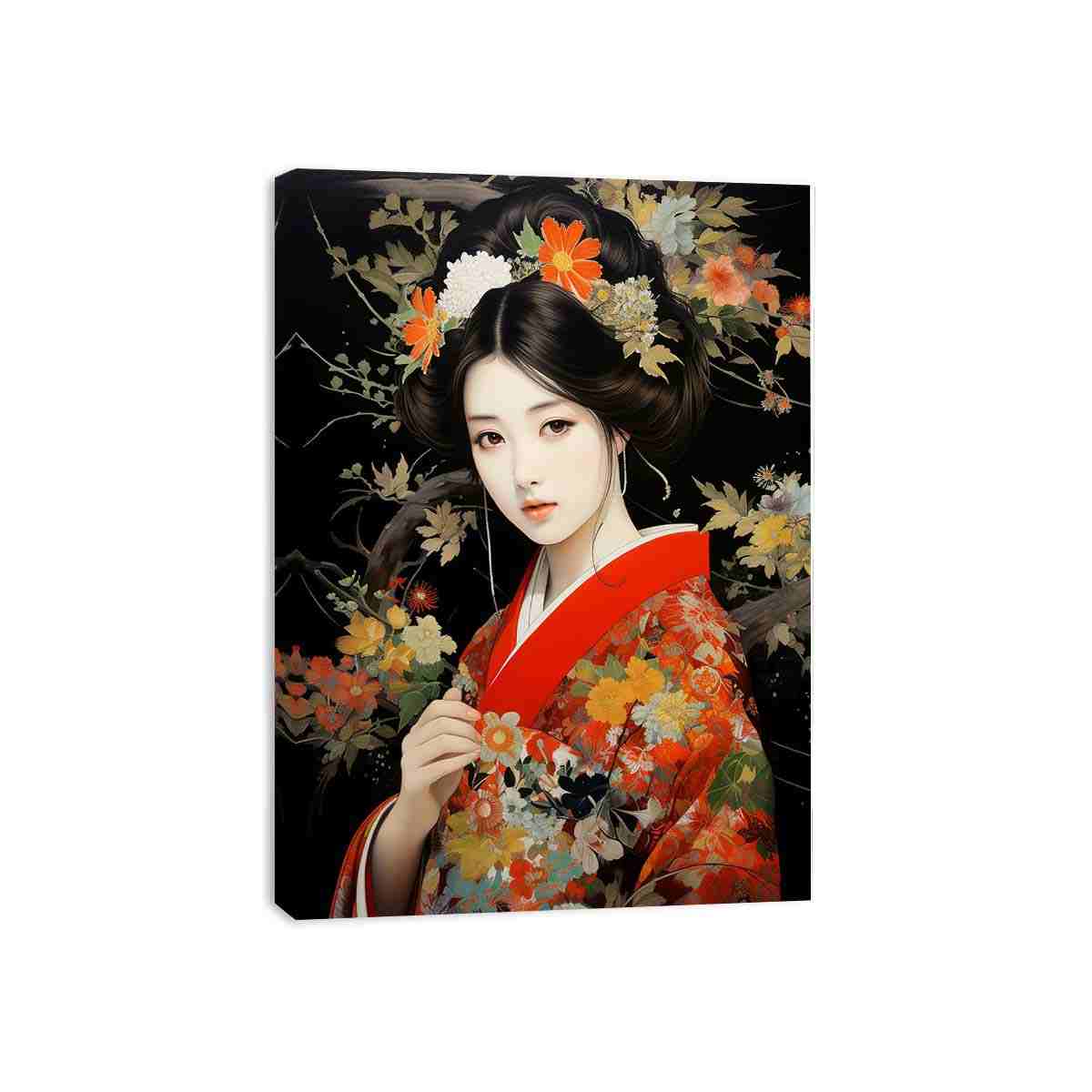 Japanese Beauty Woman  Art Canvas Print