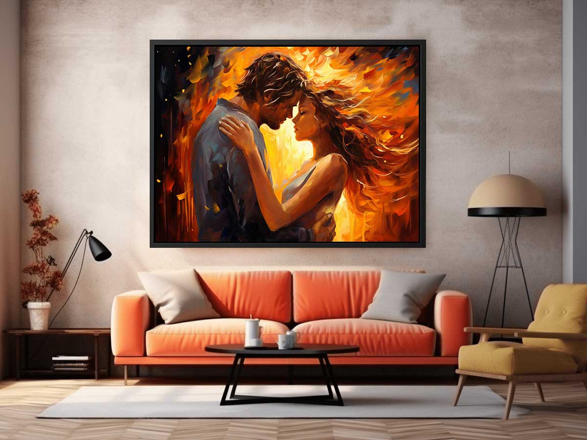 In Love Couple Art  Canvas  Painting Print